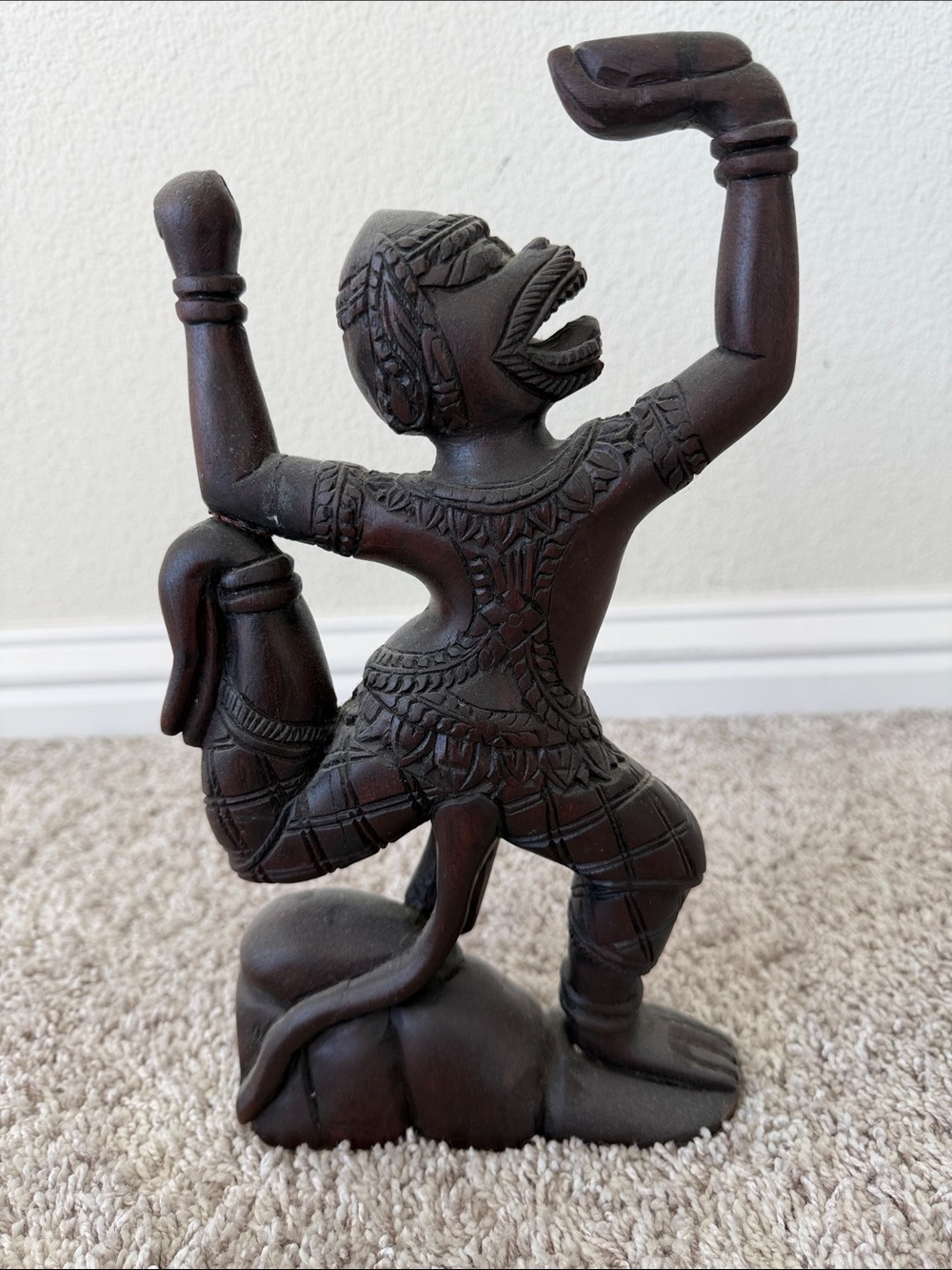 Vintage Hand-Carved Wooden Dancing Figure - Home Art